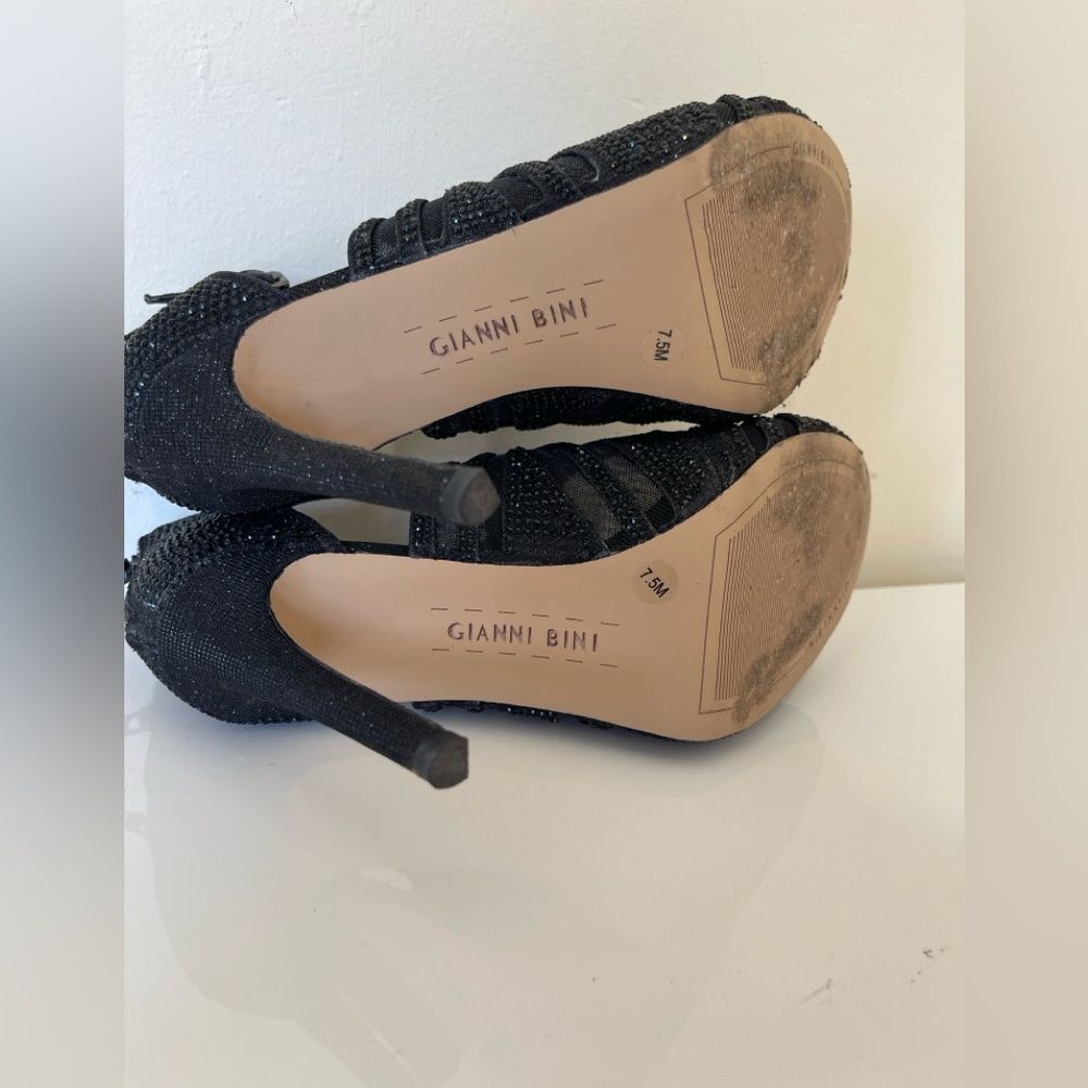 Gianni Bini Black Rhinestone Heels Size 7.5 EUC - Picture 6 of 7